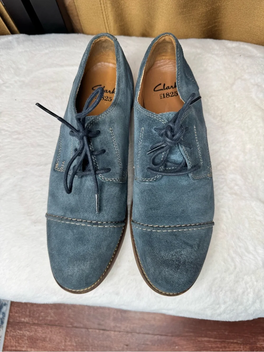 Clarks 1825 Plus Blue Suede Cap Toe Derby Oxfords Men’s 7.5 935f4f4b-39cb-42a6-8455-  main image 4